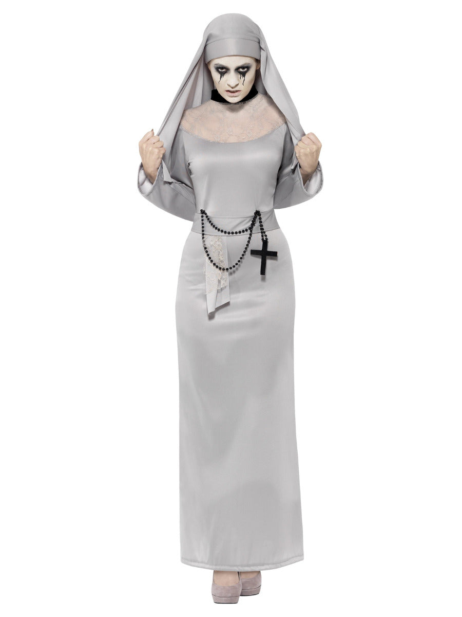 Gothic Nun Costume, Grey - 1