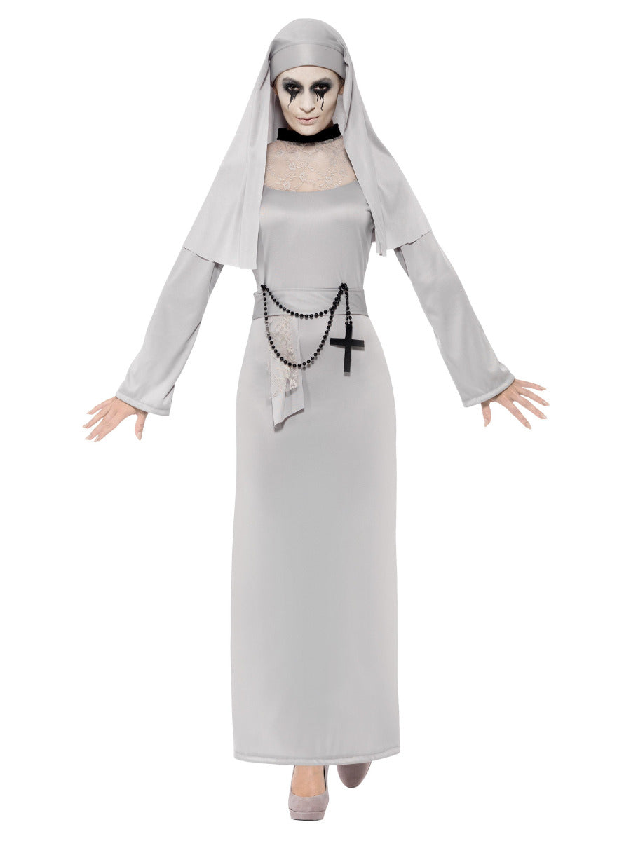 Gothic Nun Costume, Grey - 5