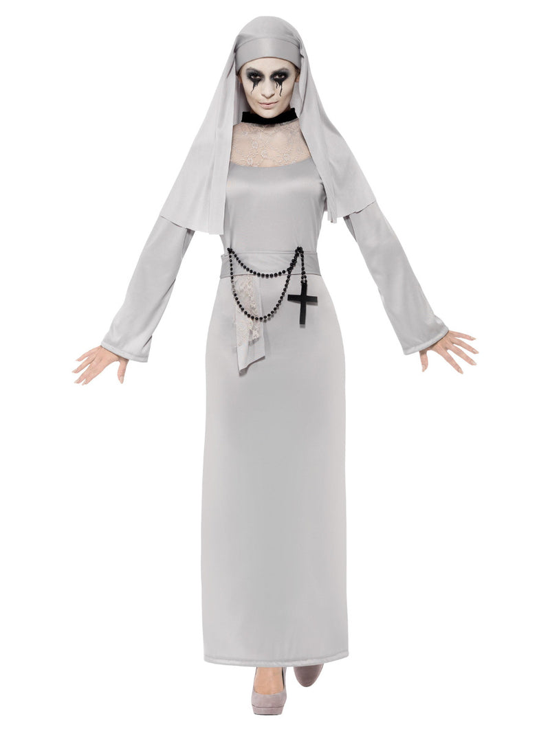 Gothic Nun Costume, Grey - 5
