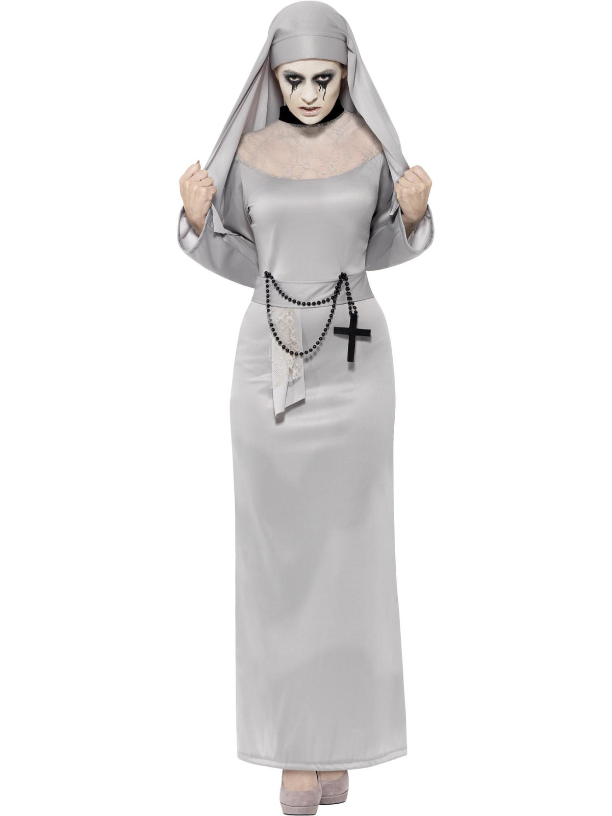 Gothic Nun Costume, Grey 1