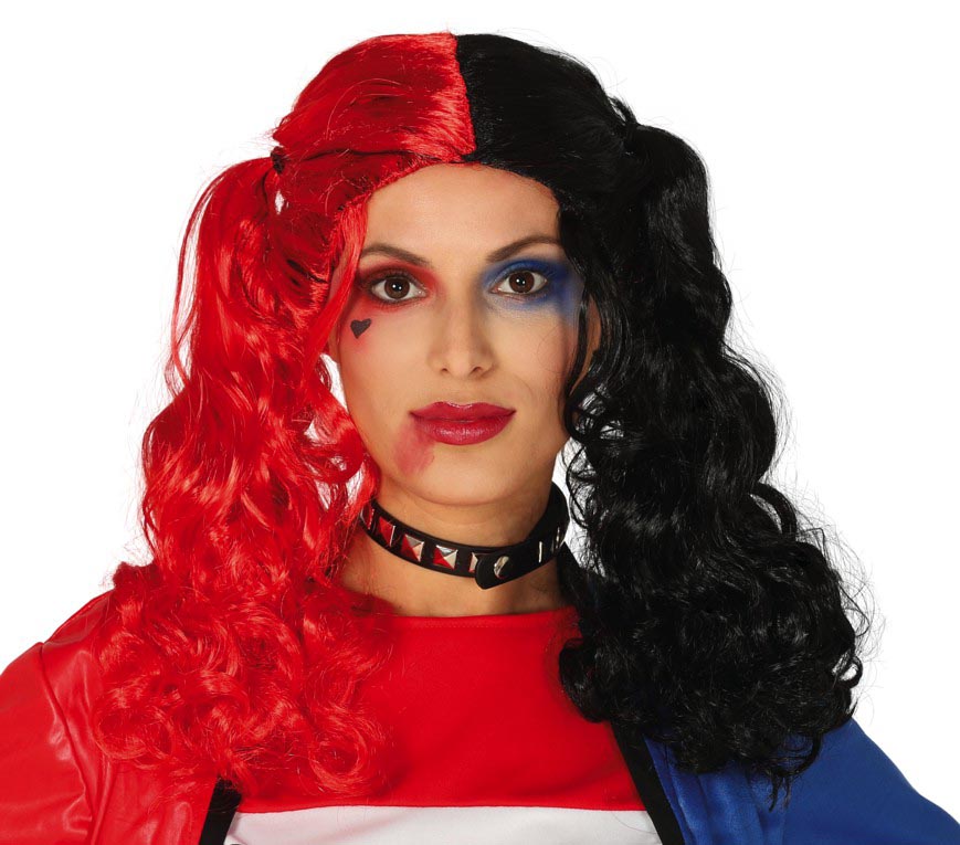 RED AND BLACK PIGTAILS WIG IN BOX