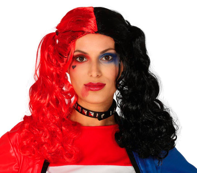 RED AND BLACK PIGTAILS WIG IN BOX