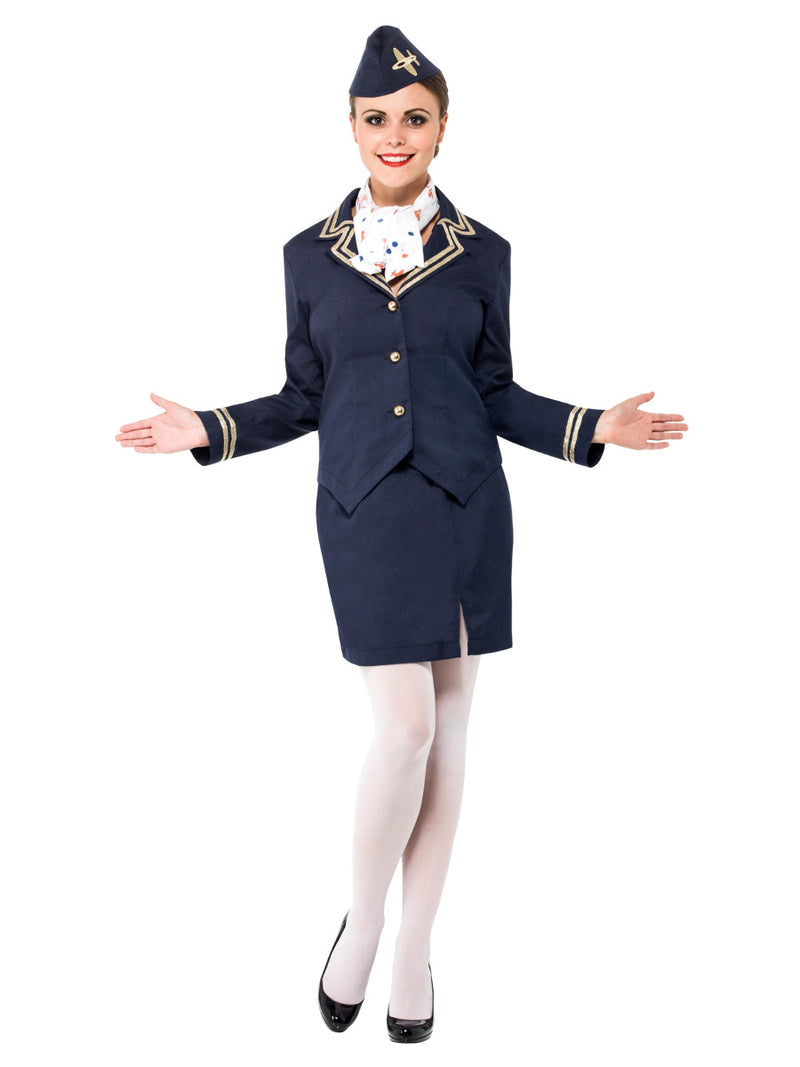 Airways Attendant Costume, Blue - 5