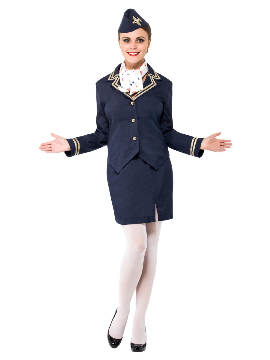 Airways Attendant Costume, Blue - 5