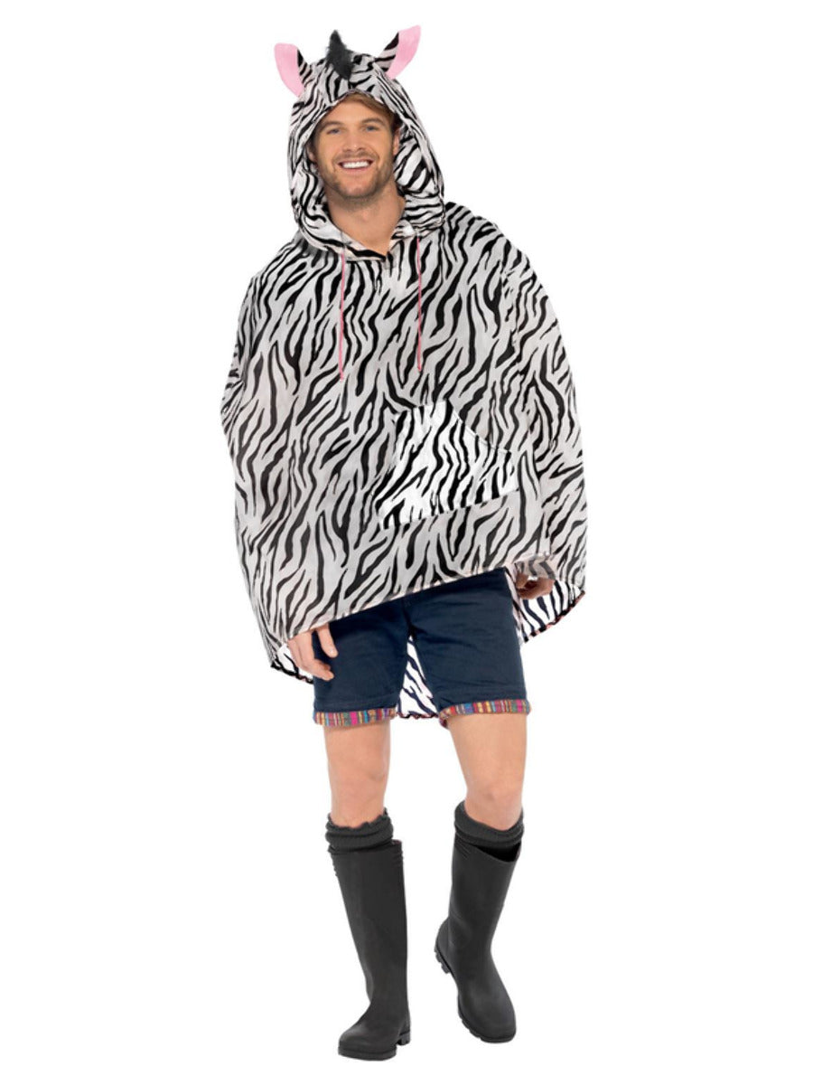 Zebra Party Poncho, Black & White - 5