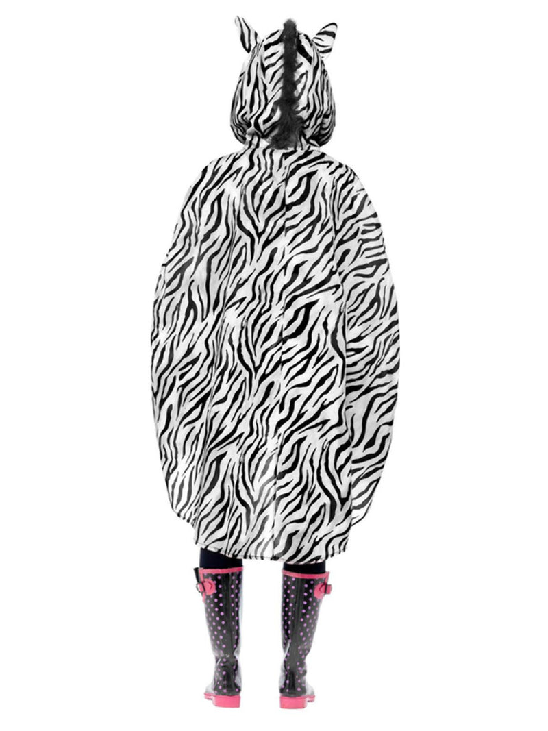 Zebra Party Poncho, Black & White - 3