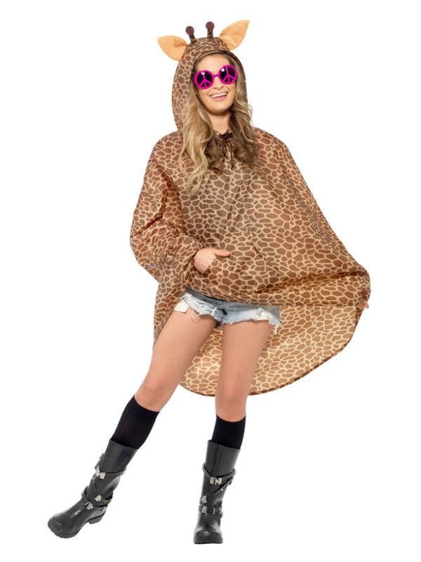 Giraffe Party Poncho, Brown - 2