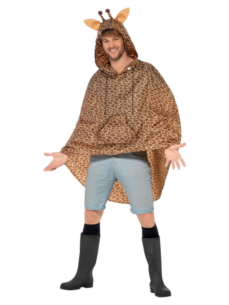 Giraffe Party Poncho, Brown - 5