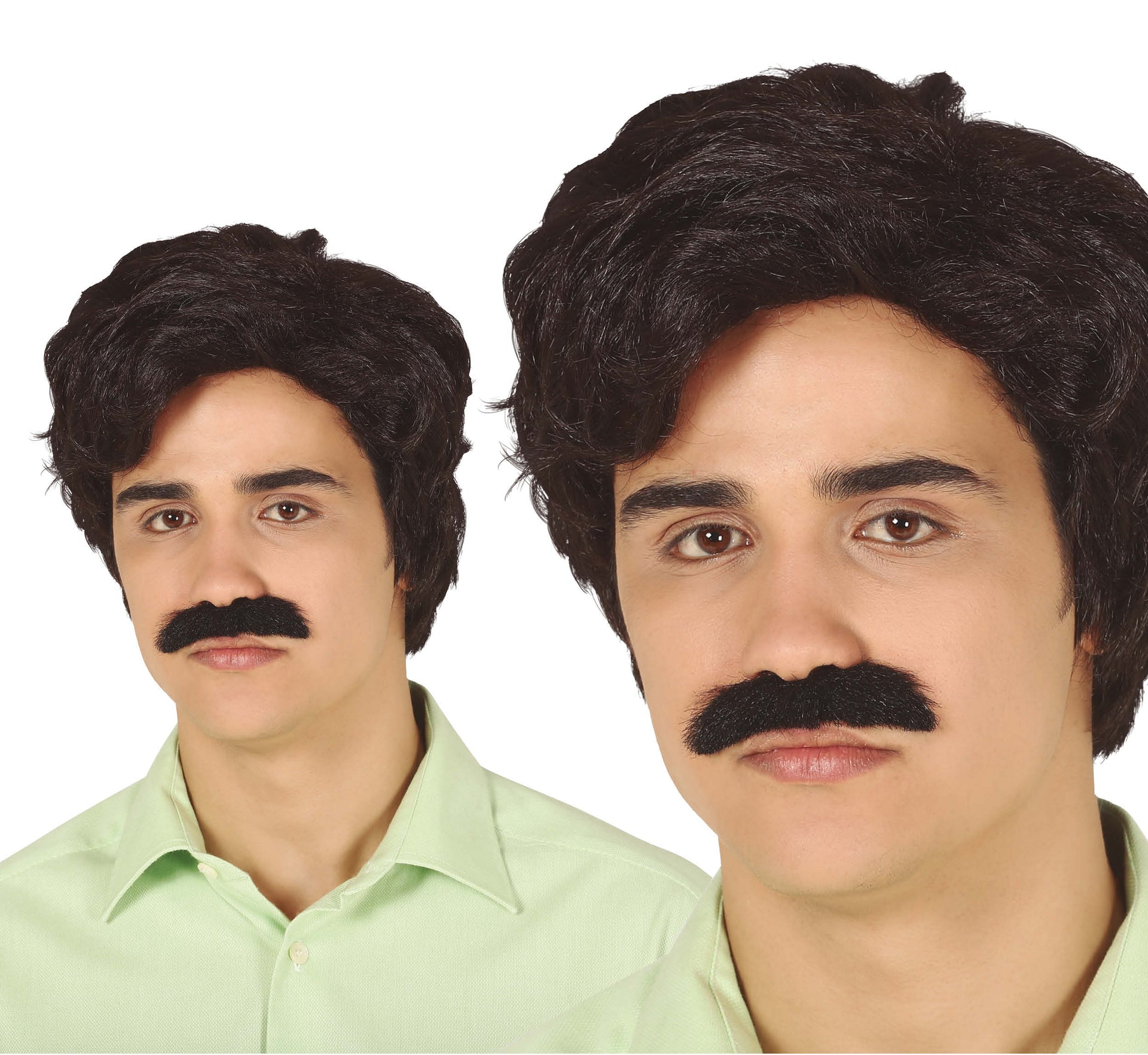 DRUG DEALER WIG WITH MOUSTACHE IN BOX