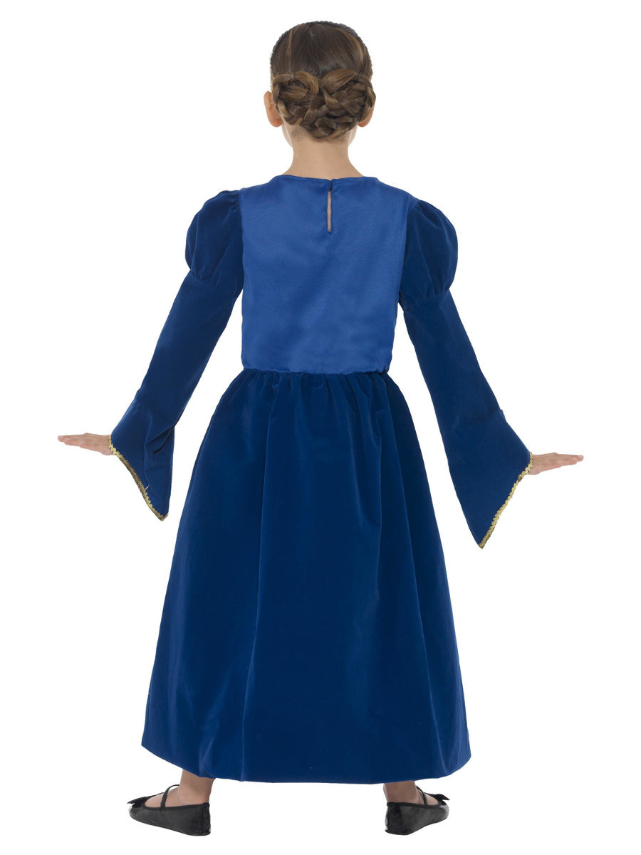 Tudor Princess Girl Costume, Royal Blue - 3