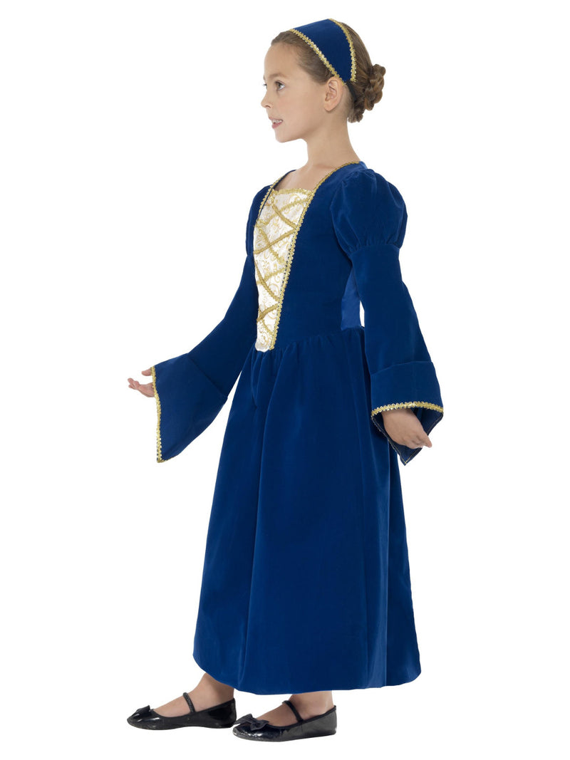 Tudor Princess Girl Costume, Royal Blue - 4