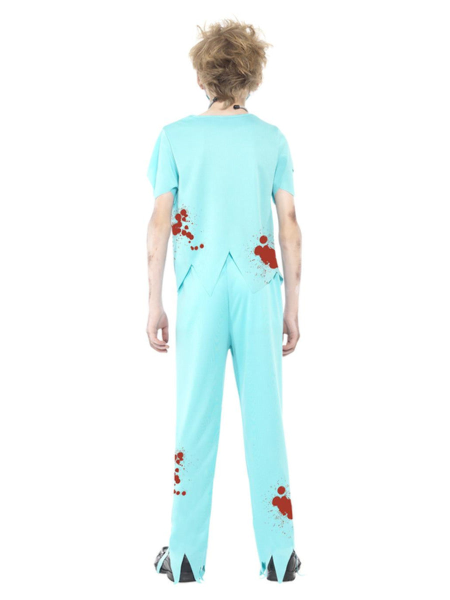 Zombie Surgeon Costume, Blue - 3