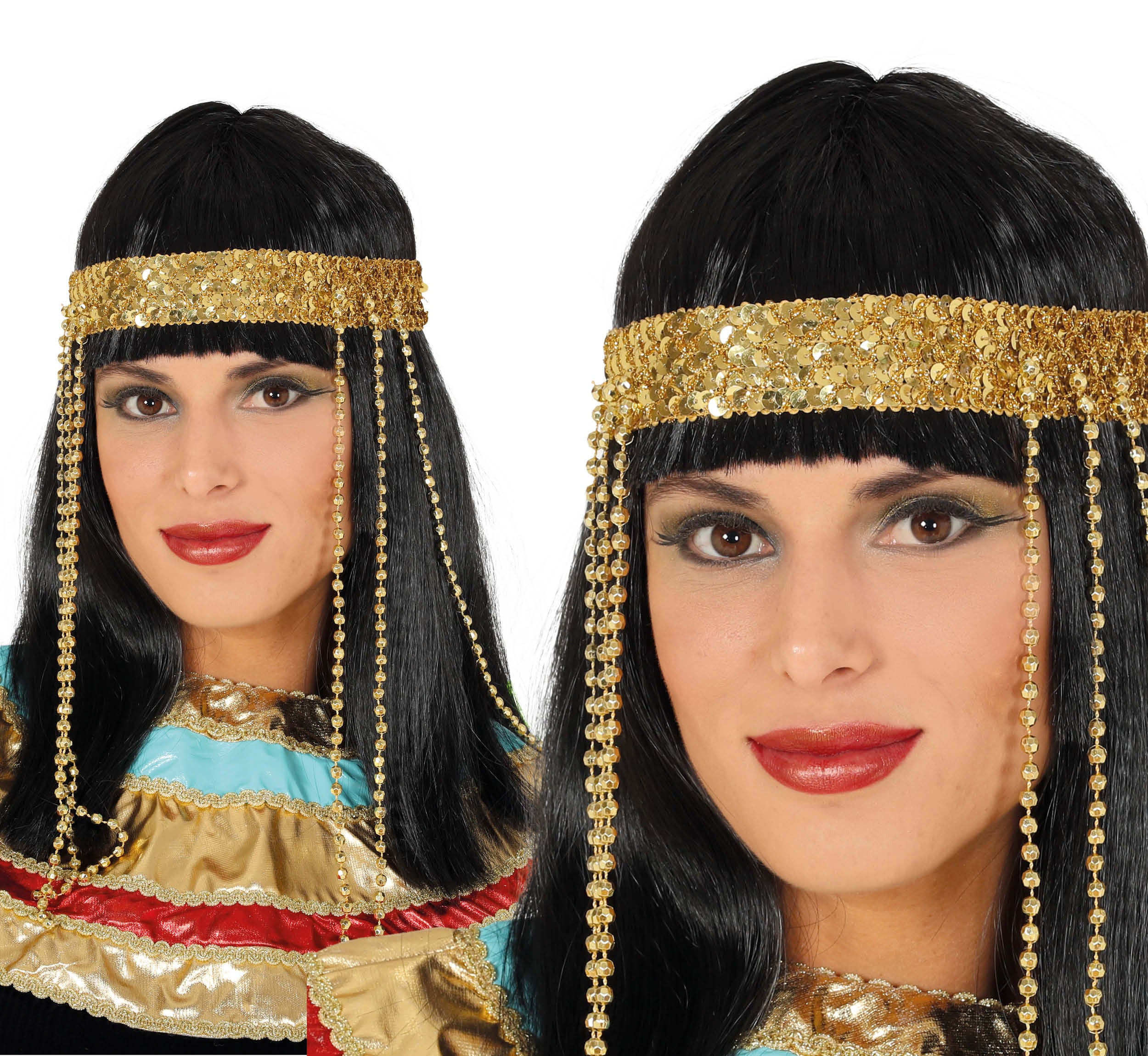 EGYPTIAN WIG WITH HAIRBAND IN BOX