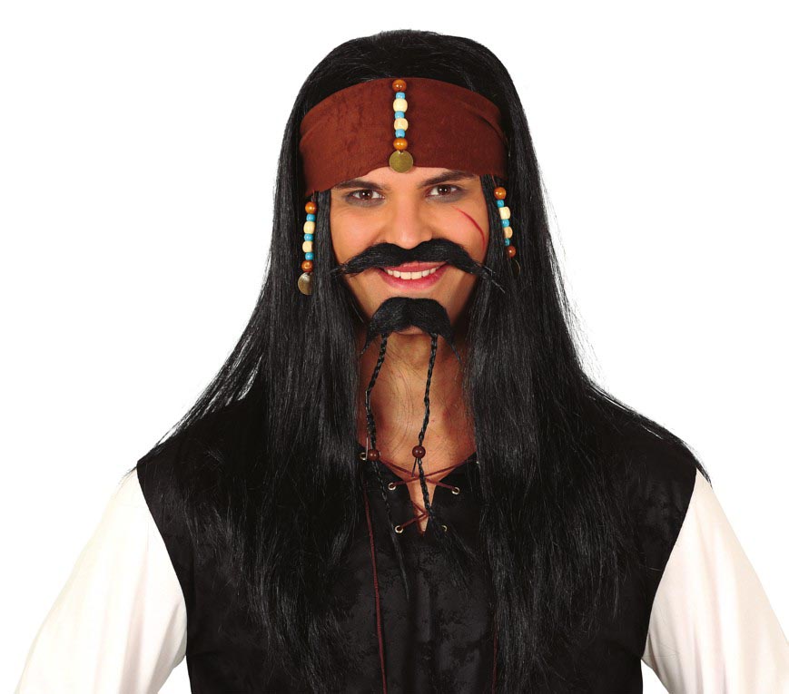 PIRATE WIG WITH HANDKERCHIEF IN BOX