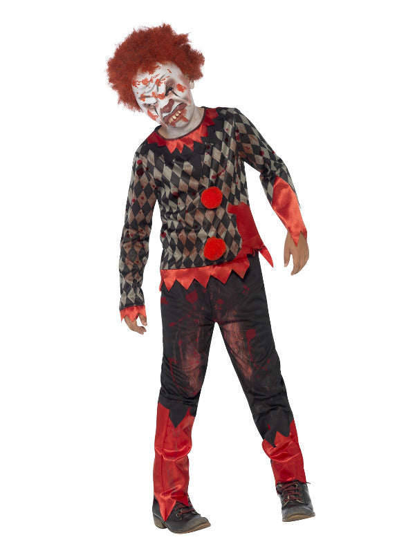 Deluxe Zombie Clown Costume, Red & Green - 2