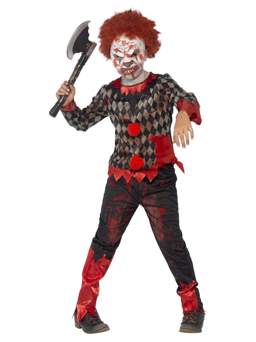Deluxe Zombie Clown Costume, Red & Green - 5