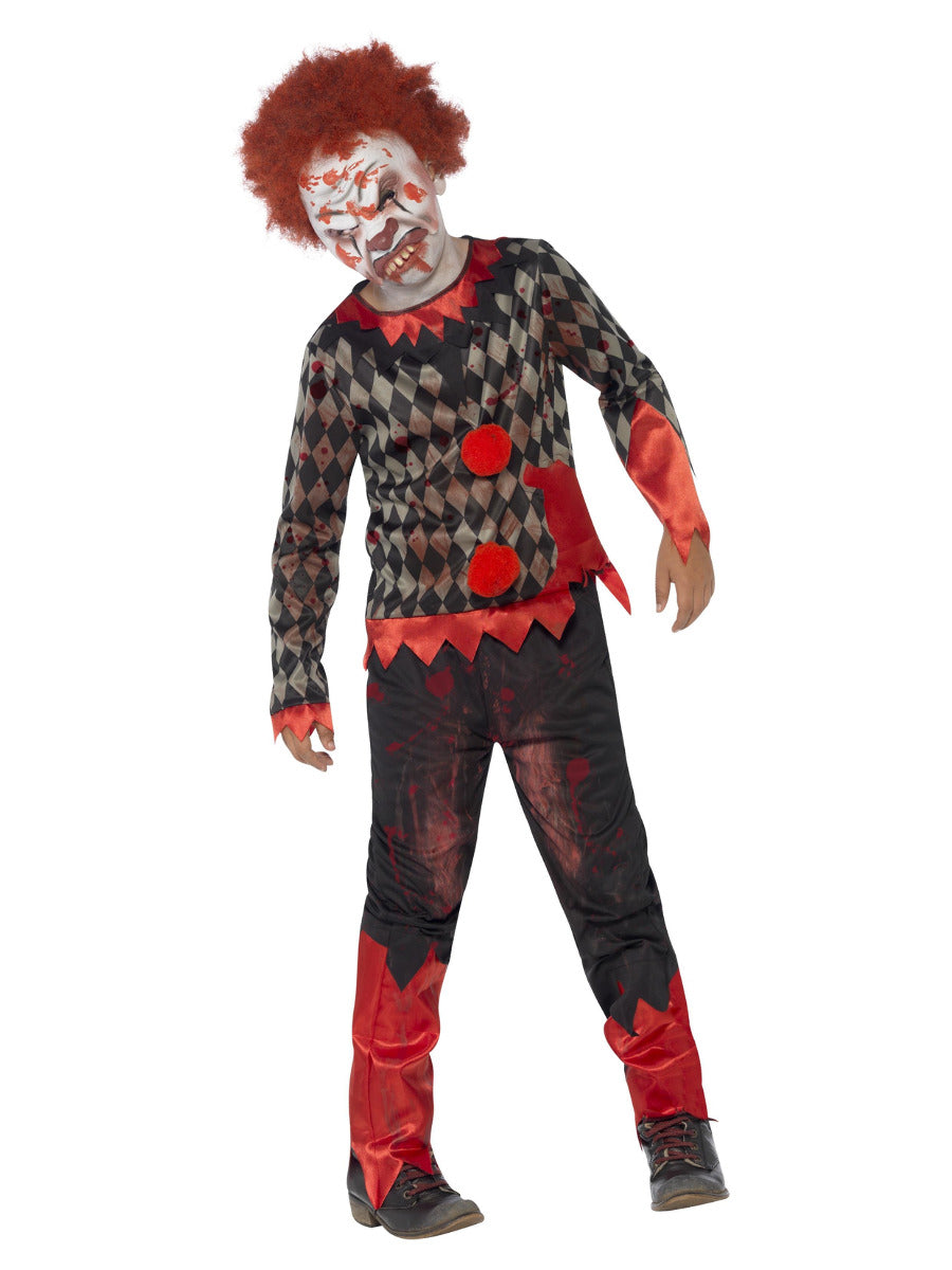Deluxe Zombie Clown Costume, Red & Green - 1