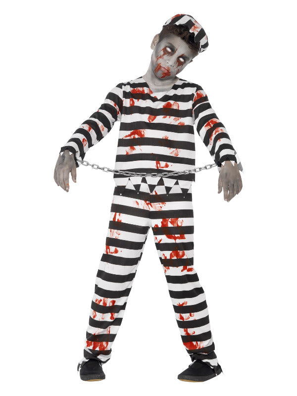 Zombie Convict Costume, Black & White - 2