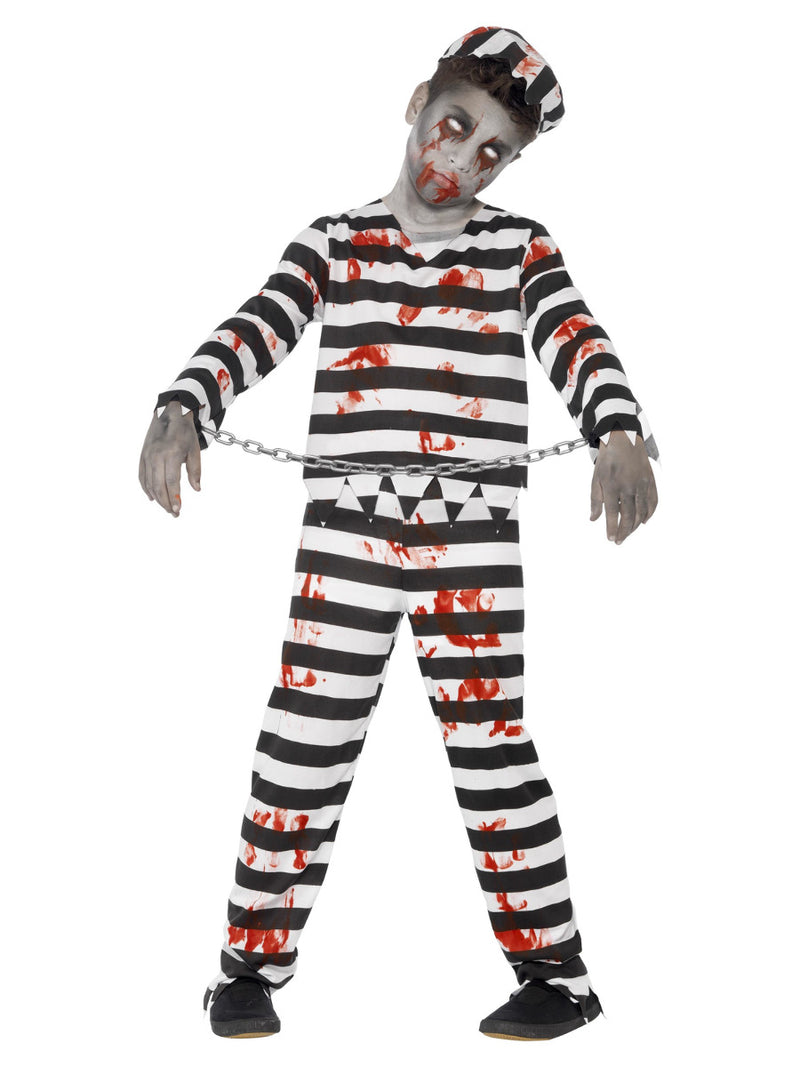 Zombie Convict Costume, Black & White - 1