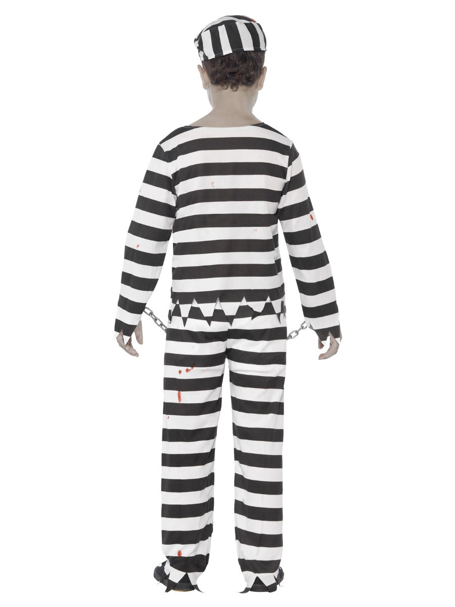 Zombie Convict Costume, Black & White - 3
