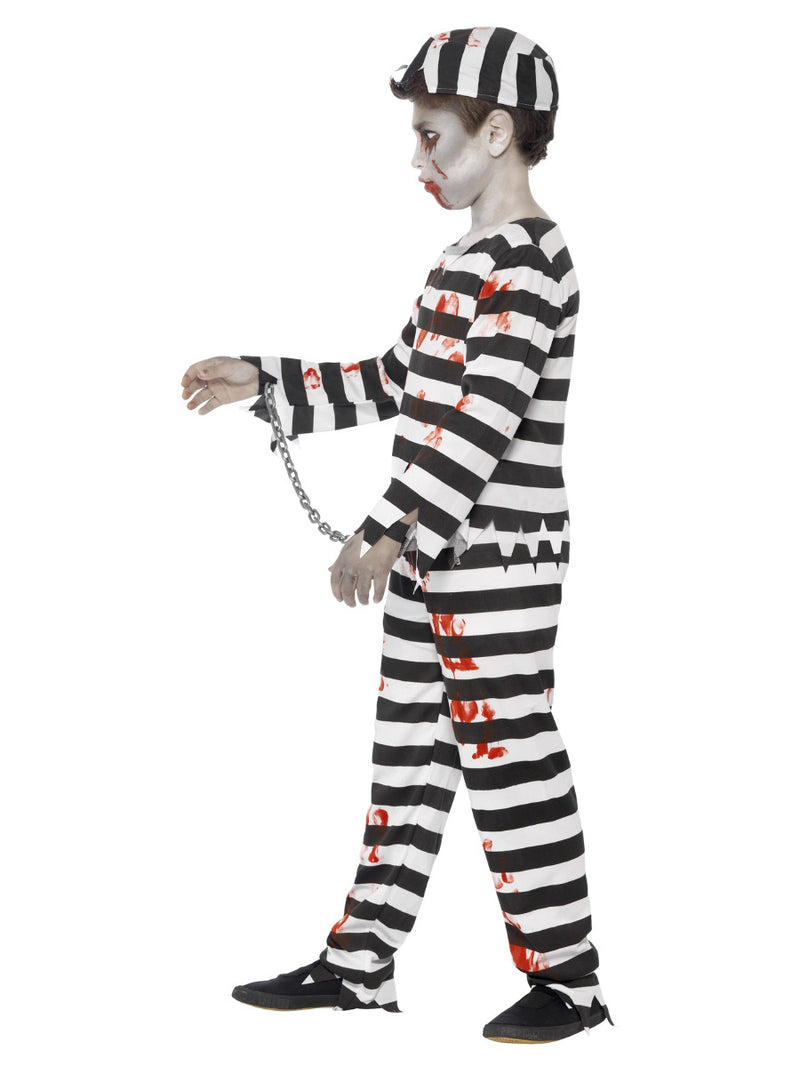 Zombie Convict Costume, Black & White - 4