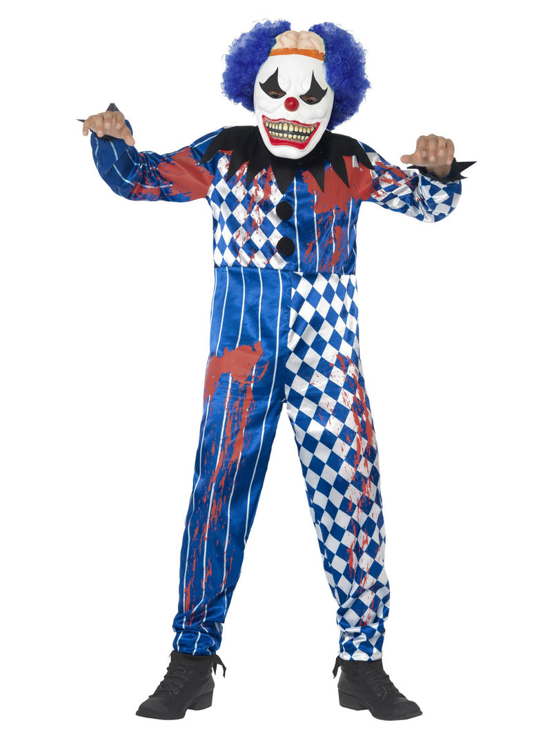 Deluxe Sinister Clown Costume, Blue - 1
