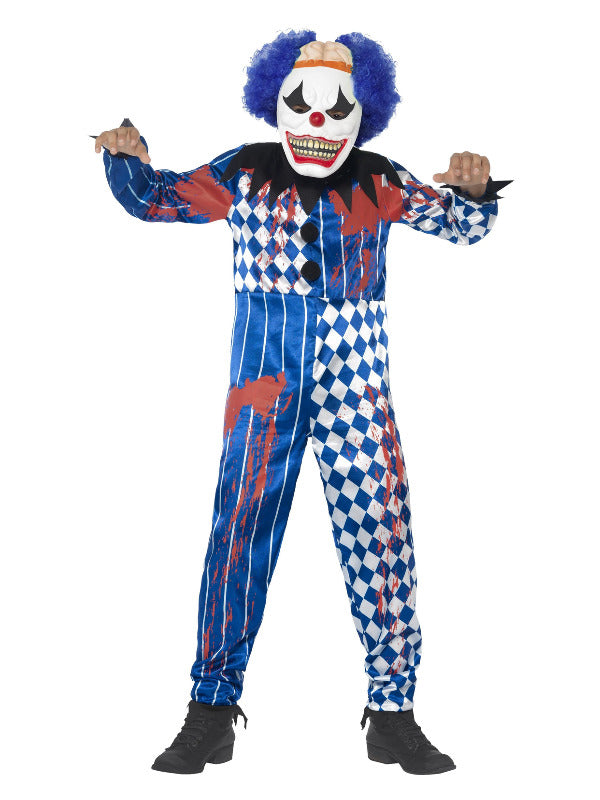 Deluxe Sinister Clown Costume, Blue - 2