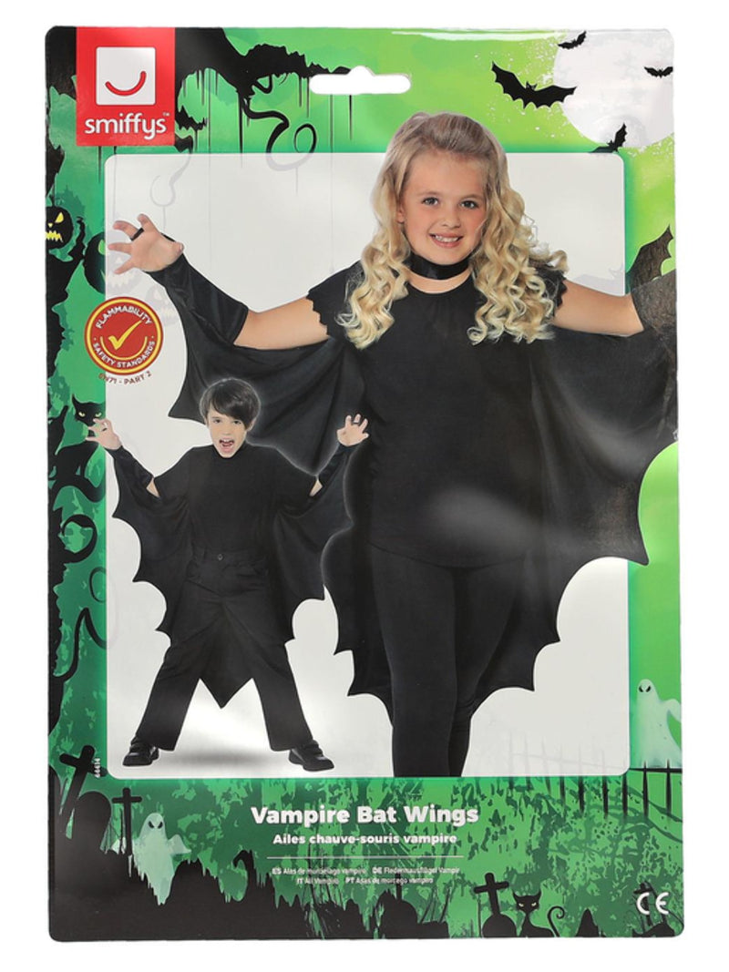Kids Vampire Bat Wings, Black - 3