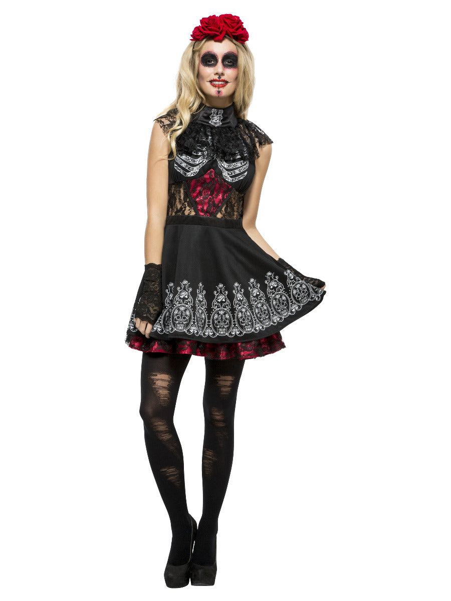 Fever Day of the Dead Costume, Black - 1