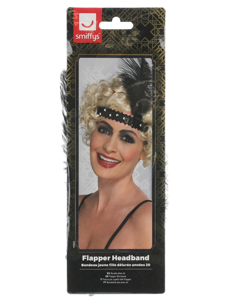 Flapper Headband, Black - 3