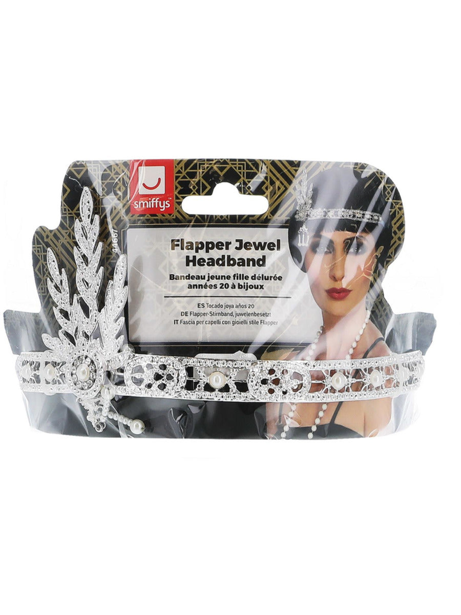 Flapper Headband, Silver - 3