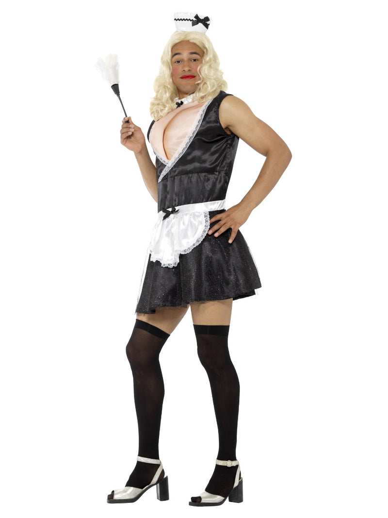 French Maid Costume, with Dress, Padded Bust,, Bla - 4