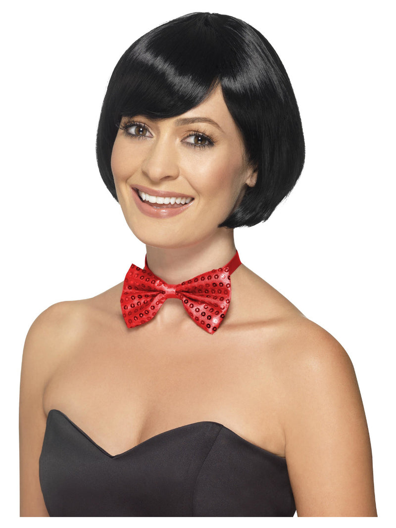 Sequin Bow Tie, Red - 3
