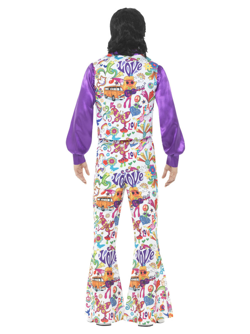 60s Groovy Hippie Costume, Multi-Coloured - 3