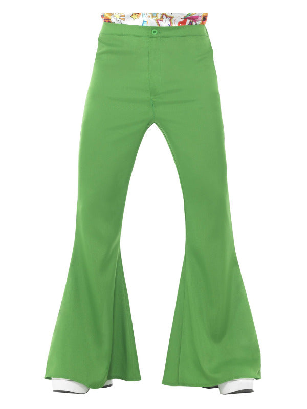 Flared Trousers, Mens, Green - 2