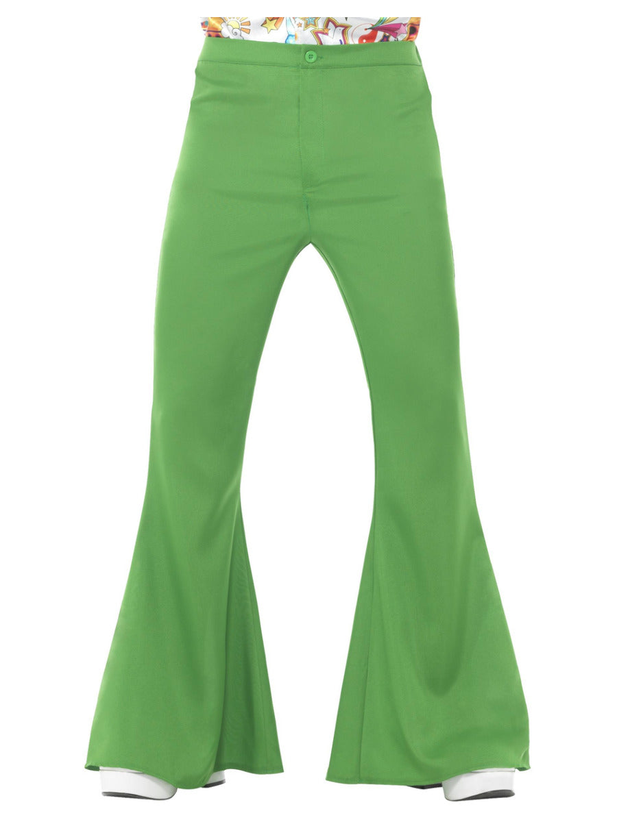 Flared Trousers, Mens, Green - 1