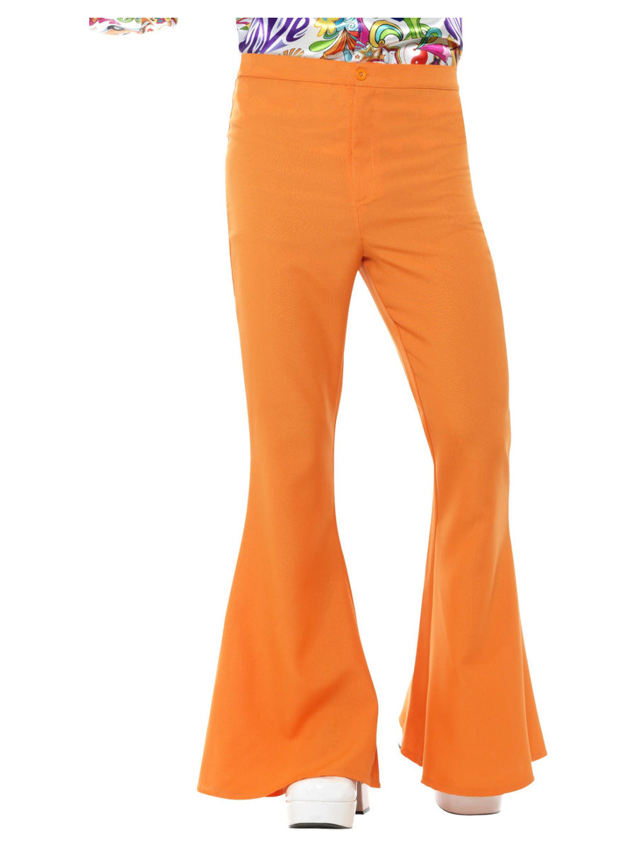 Flared Trousers, Mens, Orange - 1