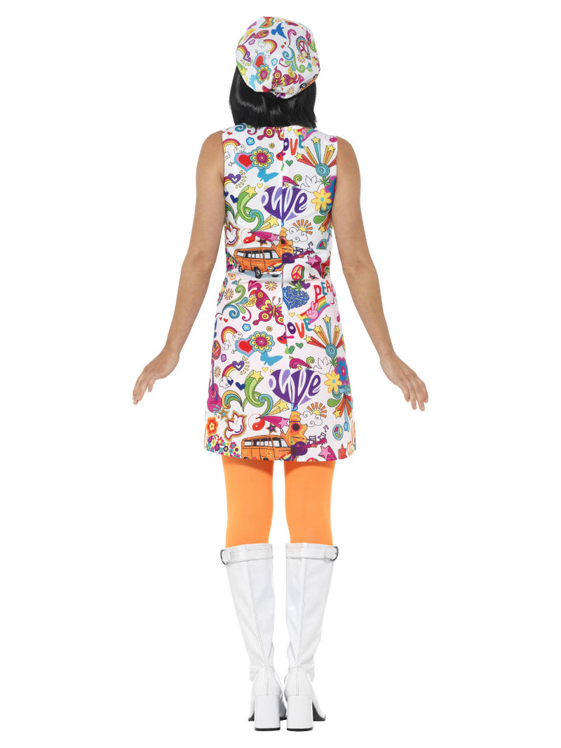 60's Groovy Chick Costume, Multi-Coloured - 3