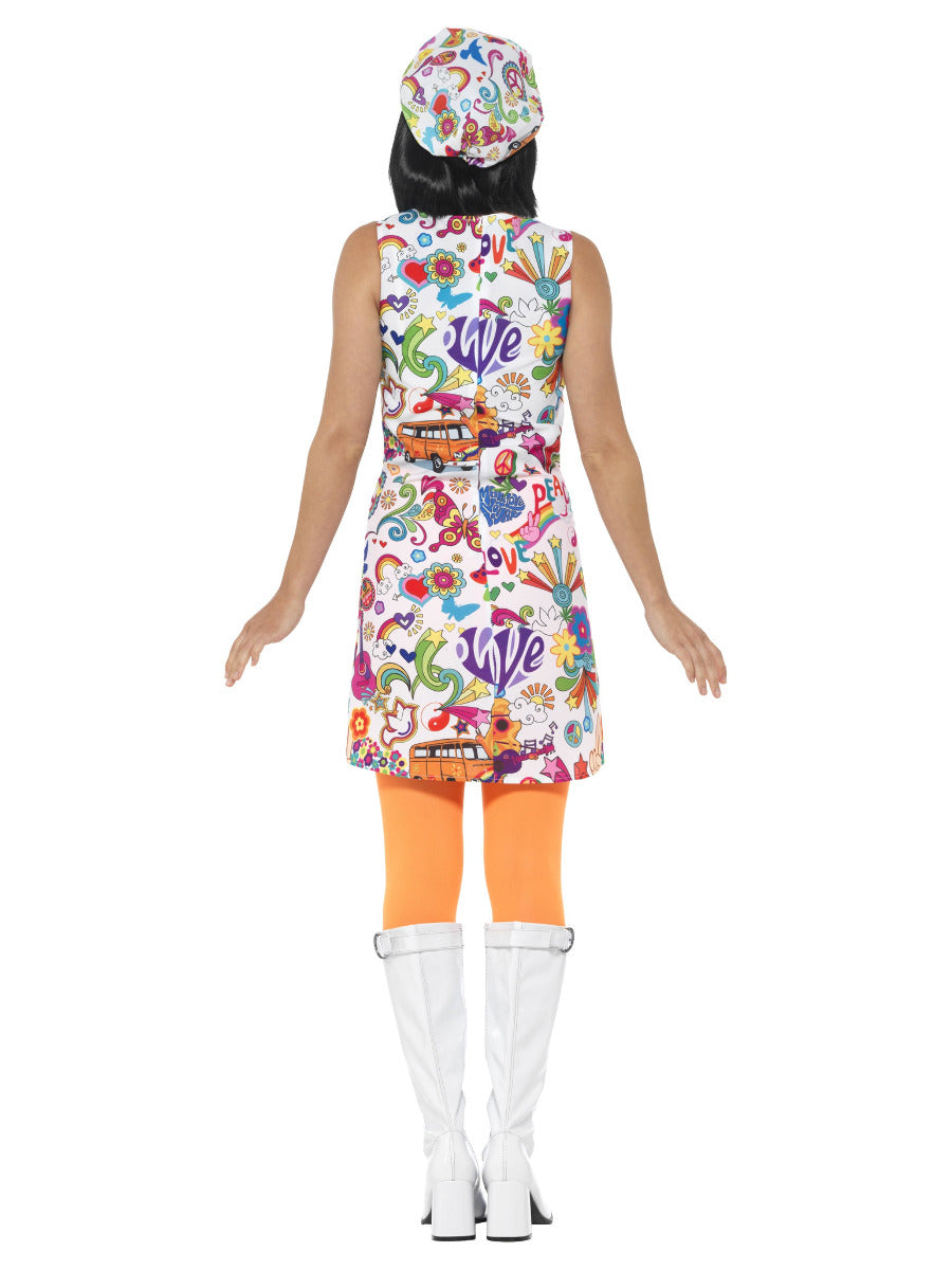 60's Groovy Chick Costume, Multi-Coloured - 3