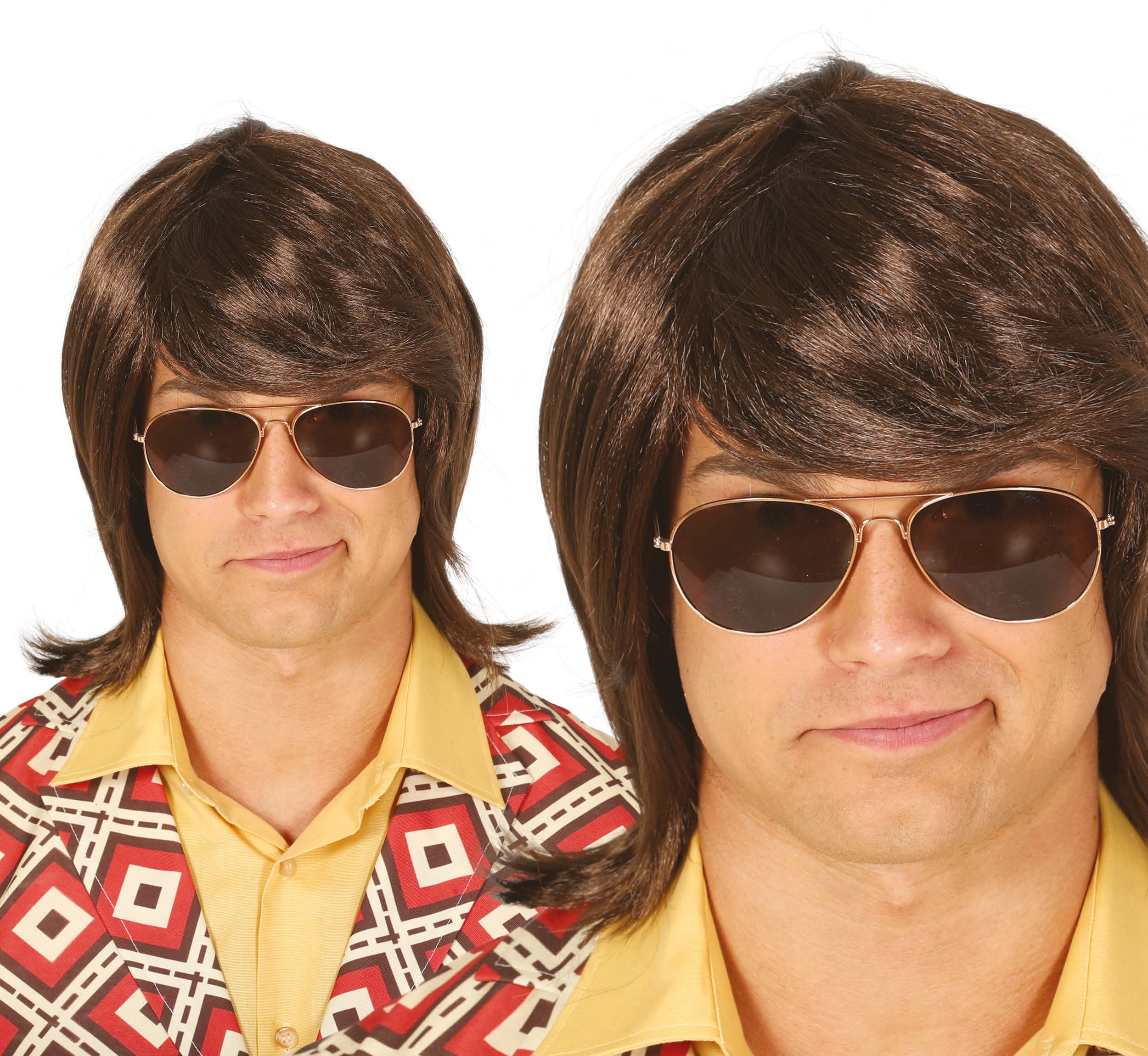 BROWN SHOULDERS-LENGTH WIG (BOX CONTAINER)