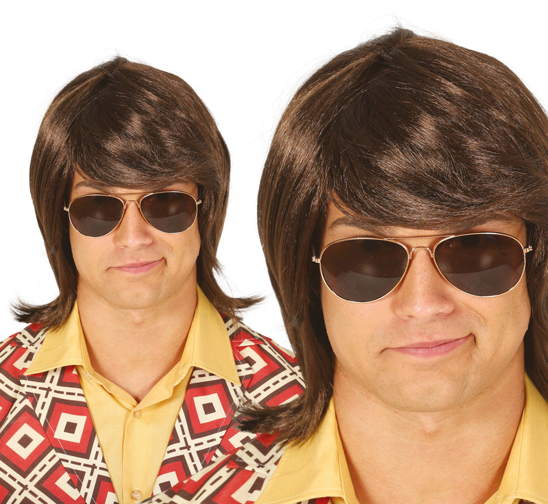 BROWN SHOULDERS-LENGTH WIG (BOX CONTAINER)