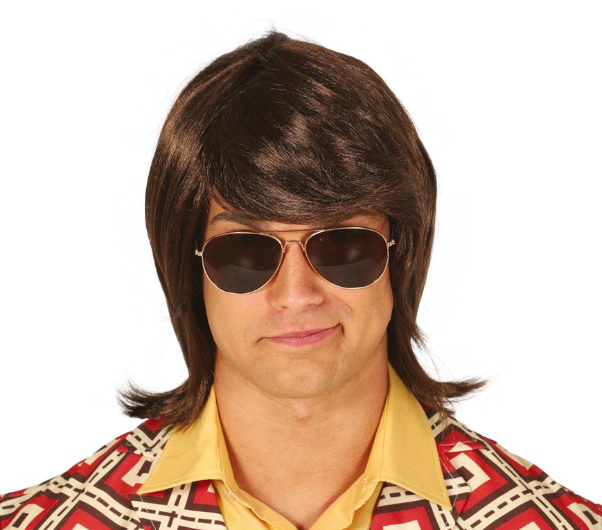 BROWN SHOULDERS-LENGTH WIG (BOX CONTAINER)