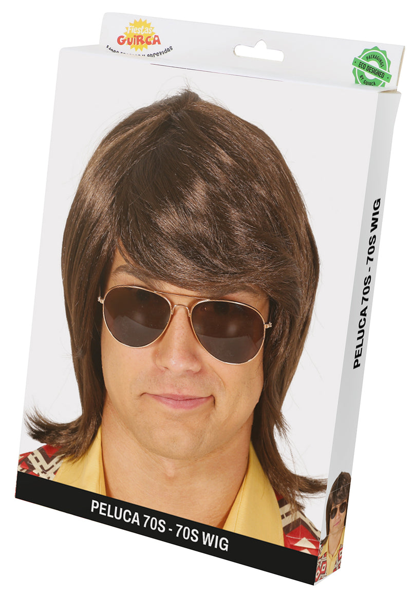 BROWN SHOULDERS-LENGTH WIG (BOX CONTAINER)