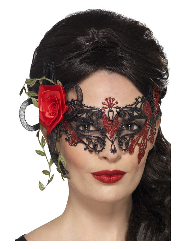 Day of the Dead Metal Filigree Eyemask, Black - 2