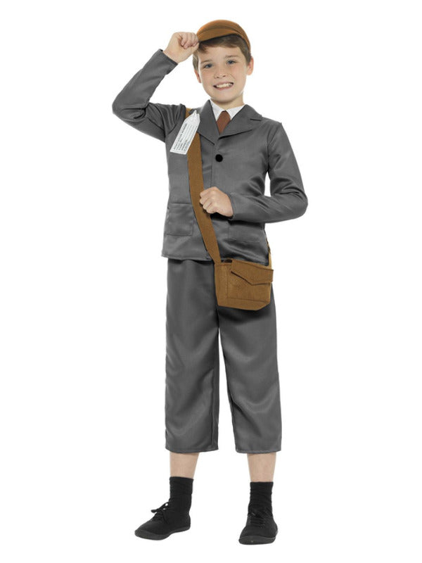 WW2 Evacuee Boy Costume, Grey - 2