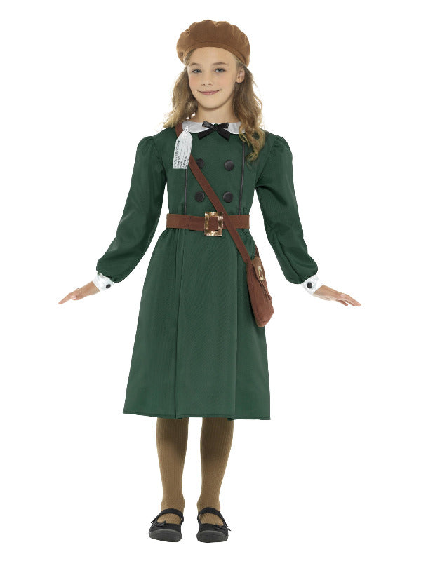 WW2 Evacuee Girl Costume, Green - 2