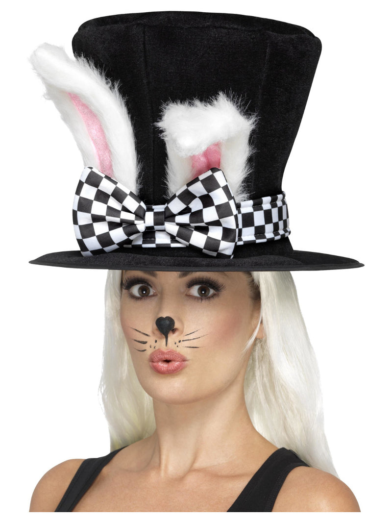 Tea Party March Hare Top Hat, Black & White - 1