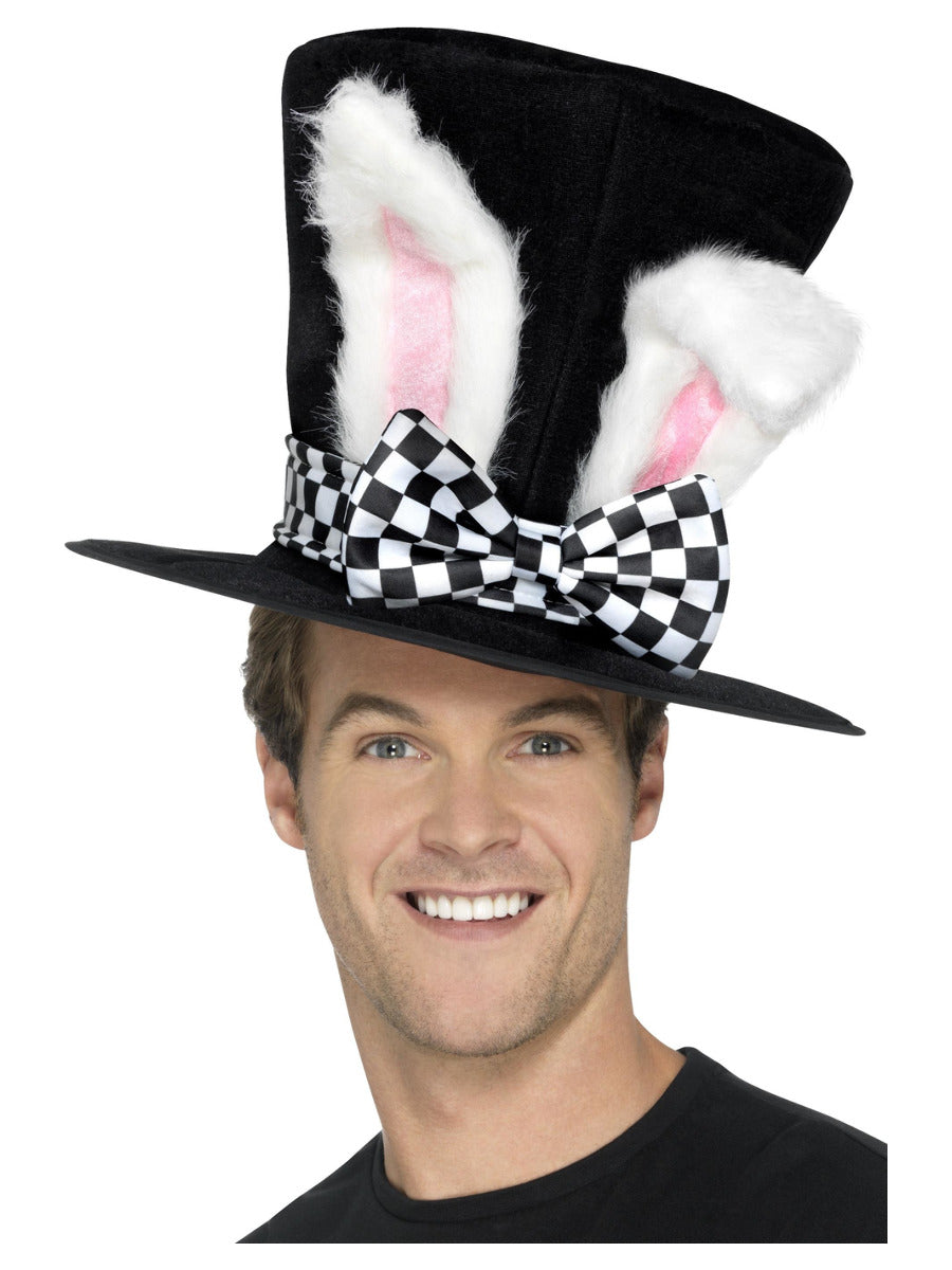 Tea Party March Hare Top Hat, Black & White - 4