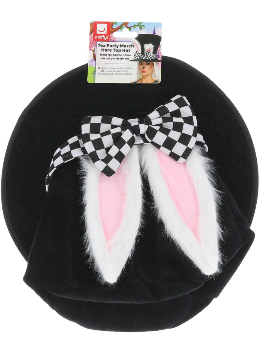 Tea Party March Hare Top Hat, Black & White - 3