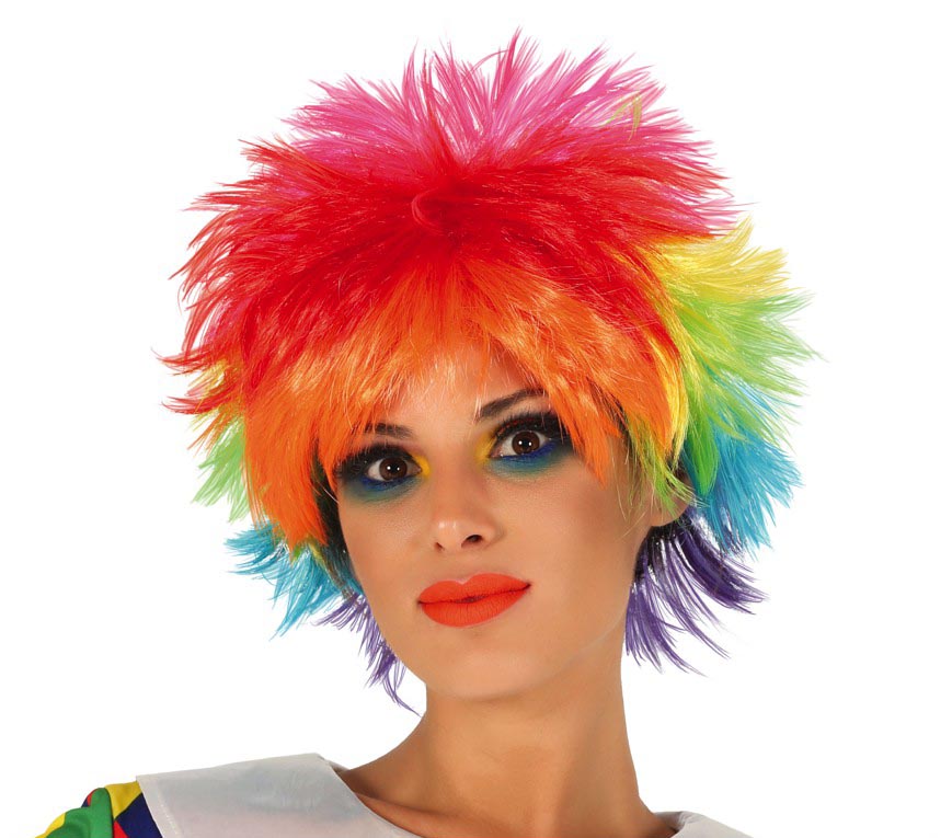 SHORT MULTICOLOR WIG HQ (BOX CONTAINER)